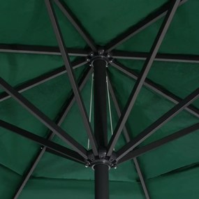 zöld kültéri napernyő alumíniumrúddal 600 cm
