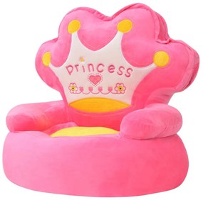 rózsaszín princess-feliratos plüss gyerekszék