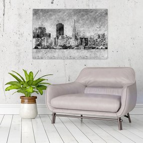 Kép - Kávé művészeti város (90x60 cm)