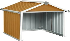 vidaXL barna horganyzott acél kerti robotfűnyíró-tároló 92x97x63 cm