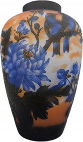 Színes váza kék üveg barna dekoratív váza ajándék