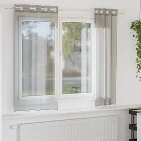2 db világosszürke fátyolfüggönyök rojtokkal 140x140 cm