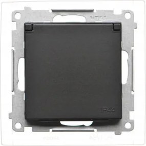 Szimpla földelt aljzat IP44 matt fekete Simon 55 TGZ1BCZ.01/149