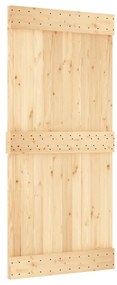 tömör fenyőfa tolóajtó fémszerelékszettel 95 x 210 cm