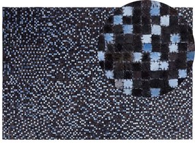 Barna és kék bőrszőnyeg 160 x 230 cm IKISU Beliani