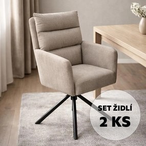 AVENBERG TESSA Forgó étkezőszék szett - 2 db, bézs