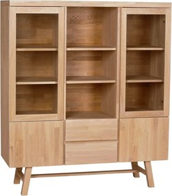 Natúr színű tölgyfa tálalószekrény 130x150 cm Brooklyn - Rowico