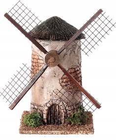 Malom Szélmalom Karácsonyi Betlehem Mozgatható Elektromos Dekoráció 18CM