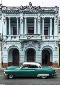 Poszter 21x29,7cm Antik autó a Havanna utcában 2, Assaf Frank
