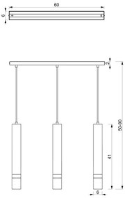 Brilagi - Csillár zsinóron POKER 3xGU10/25W/230V kék