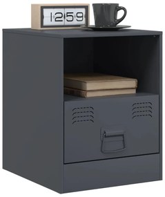 vidaXL antracitszürke acél éjjeliszekrény 34,5 x 39 x 44 cm