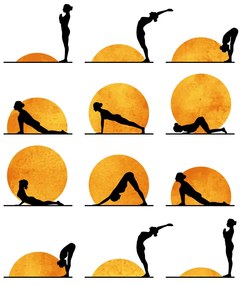 Illusztráció Yoga Sun, Kubistika, (26.7 x 40 cm)