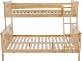 Kinyitható emeleteságy, természetes tűnyalábos fenyő, LUINI