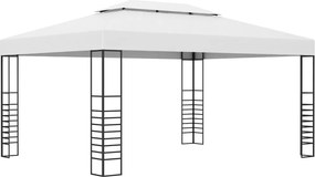 vidaXL fehér porszórt acél kerti pavilon 4 x 3 x 2,7 m