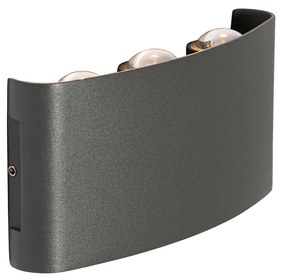 Kültéri fali lámpa sötétszürke LED-del 6 lámpás IP54 - Silly