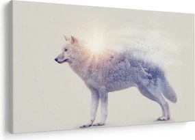 Kép - Vad tájakat tükröző sarkvidéki farkas (90x60 cm)
