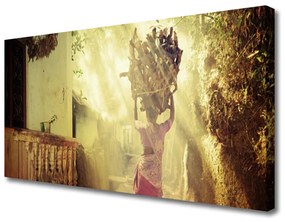 Vászonkép Nő Wood Man 100x50 cm