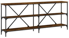 füstös tölgy színű szerelt fa és vas tálalóasztal 180x30x75 cm