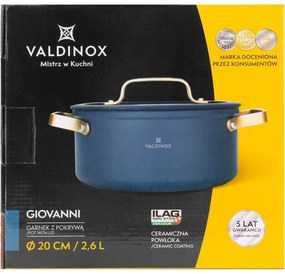 Valdinox Giovanni lábas fedővel 20 cm, 2,6 l, 2,6 l