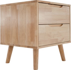 Éjjeliszekrény, masszív fa, természetes, BRUNI