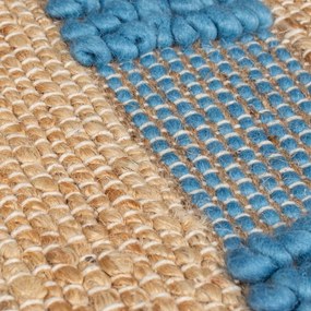 Kék-natúr színű kézi szövésű jutakeverék szőnyeg 120x170 cm Medina Jute – Flair Rugs