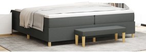 Boxspring ágy matraccal és paddal Sötétszürke 200x200 cm Szövet