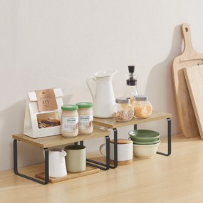 Szett 2 konyhai polc MARZO, artisan tölgy/fekete