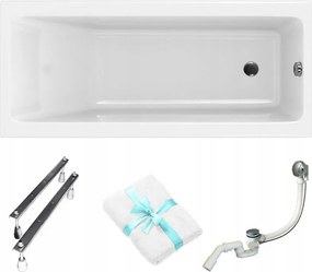 Crea Slim téglalap alakú akril kád 170x75 lábszifon törölköző