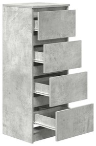 betonszürke szerelt fa tálalószekrény 37,5x35x99 cm