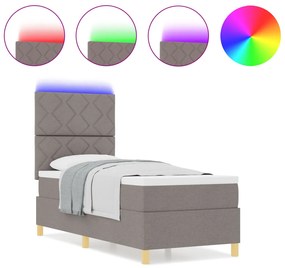 Box Spring Ágy Matraccal &amp; LED Topszínű 80x200 cm Szövet