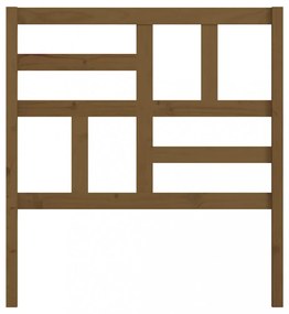 mézbarna tömör fenyőfa ágyfejtámla 106x4x104 cm