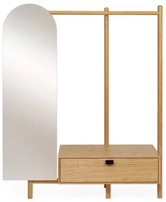 Tripod tölgyfa előszoba bútor tükörrel - Woodman