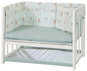 Fehér ágy mellé helyezhető bölcső állítható magassággal 90x45 cm Woodland Buddies – Roba