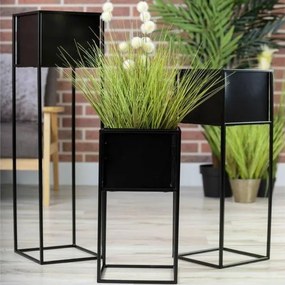 Virágállvány 70x24 cm fekete színben