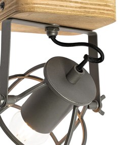 Ipari spotlámpa sötét szürke fával állítható - Arthur