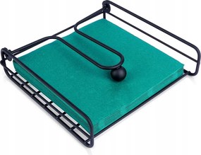 Szalvétatartó állvány fém fekete szalvétatartó törlőkendő nyomógombos