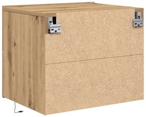 Éjjeli Asztal LED Fali Szereléssel Kézműves Tölgy 50x39x41 cm