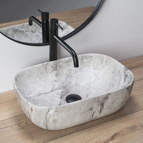 Rea Livia Stone mosdó, 47 x 34 cm, szürke, REA-U3800