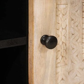 TV szekrény polcokkal Fehér 105 x 33 x 46 cm tömör mangófa