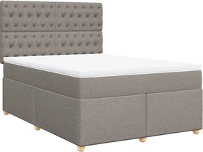 vidaXL tópszínű szövet rugós ágy matraccal 160 x 200 cm