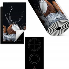 Indukciós Védőszőnyeg Konyhapult 30x52 fekete fagylalt gyümölcs