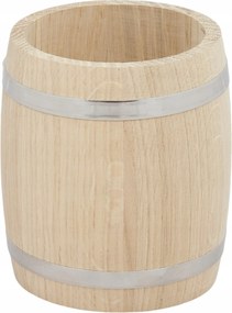 Hordó típusú tölgyfa tároló doboz konyhai kiegészítőkhöz, natúr