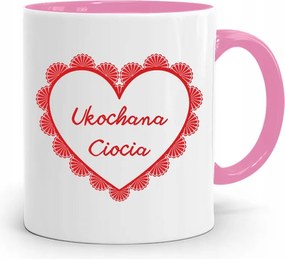 Rózsaszín Bögre Ajándék Szeretett Nagynénjének! fényképes nyomattal