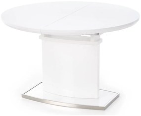 Asztal Houston 215Fényes fehér, 76cm, Hosszabbíthatóság, Közepes sűrűségű farostlemez, Közepes sűrűségű farostlemez, Fém
