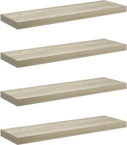 vidaXL 4 db tölgyszínű MDF fali polc 80 x 23,5 x 3,8 cm