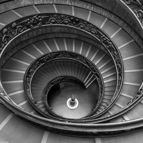 Poszter 30x30cm Spirál lépcső a Vatikáni Múzeumban 2, Assaf Frank