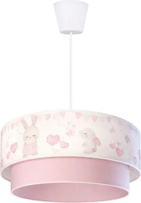 Brilagi- LED gyerek csillár zsinóron BOBO 1xE27/60W/230V átm.40 cm krém./rózsaszín./királyi.