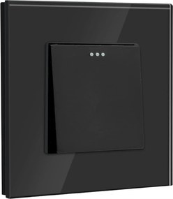 Villanykapcsoló 1 Falra Fekete Üveg Bseed