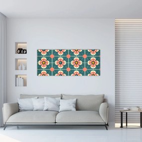 Kép - Retro virágminta (120x50 cm)