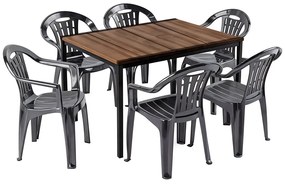 Rowen 6+1 kerti bútor garnitúra szett dió-grafit